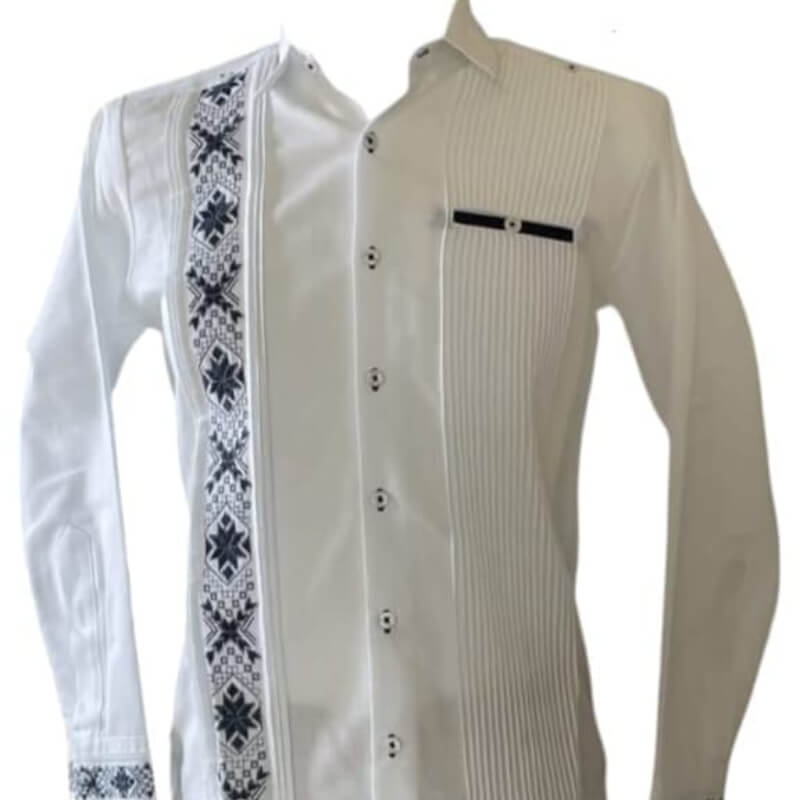 Guayabera artesanal manga larga en tela de lino italiano