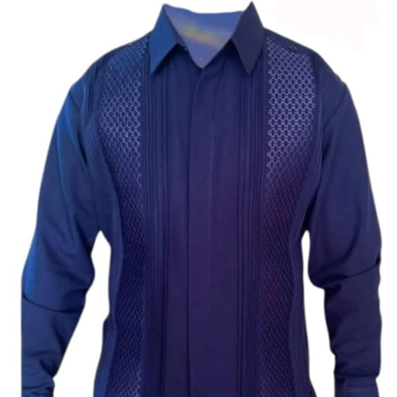 Guayabera artesanal manga larga en tela de lino italiano