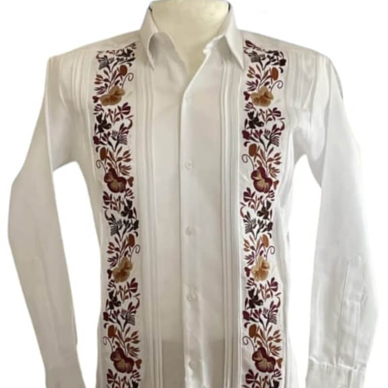 Guayabera artesanal manga larga en tela de lino italiano