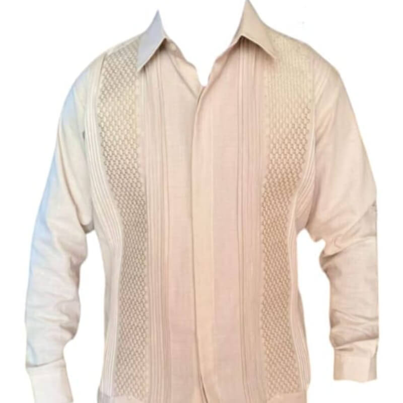 Guayabera artesanal manga larga en tela de lino italiano