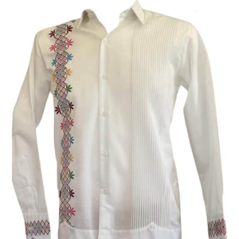 Guayabera artesanal manga larga en tela de lino italiano