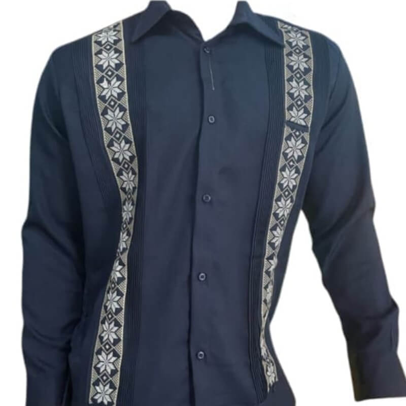 Guayabera artesanal manga larga en tela de lino italiano