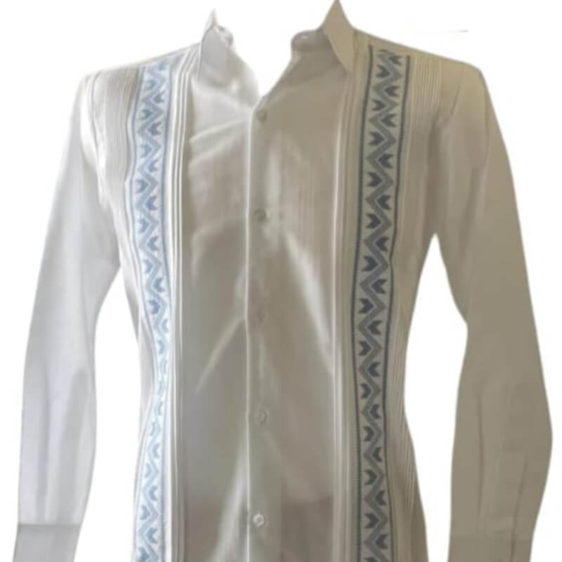 Guayabera artesanal manga larga en tela de lino italiano