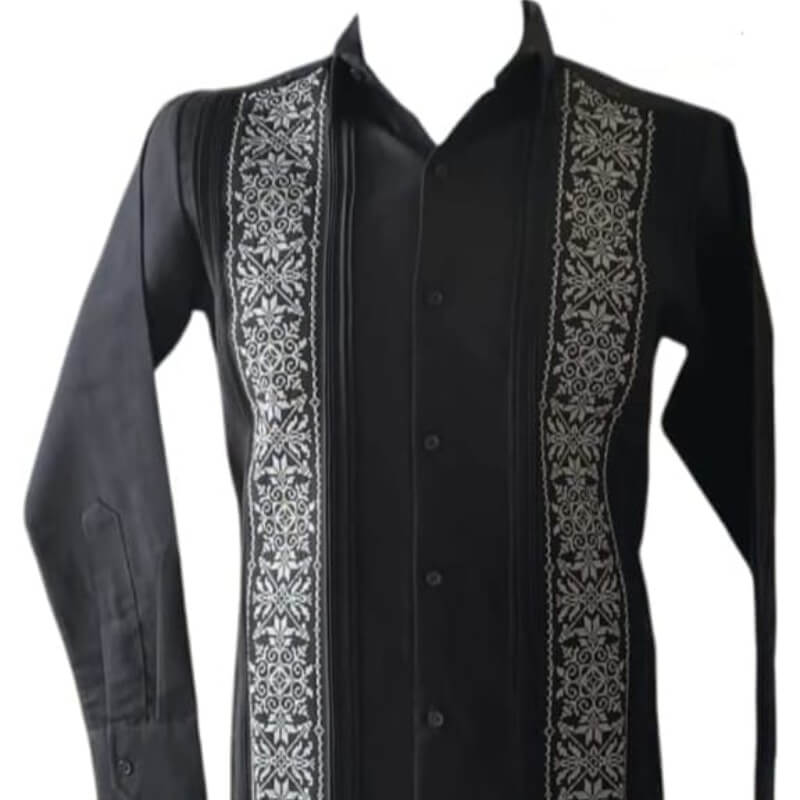 Guayabera artesanal manga larga en tela de lino italiano