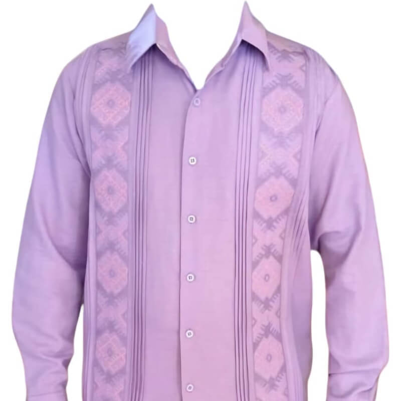 Guayabera artesanal manga larga en tela de lino italiano