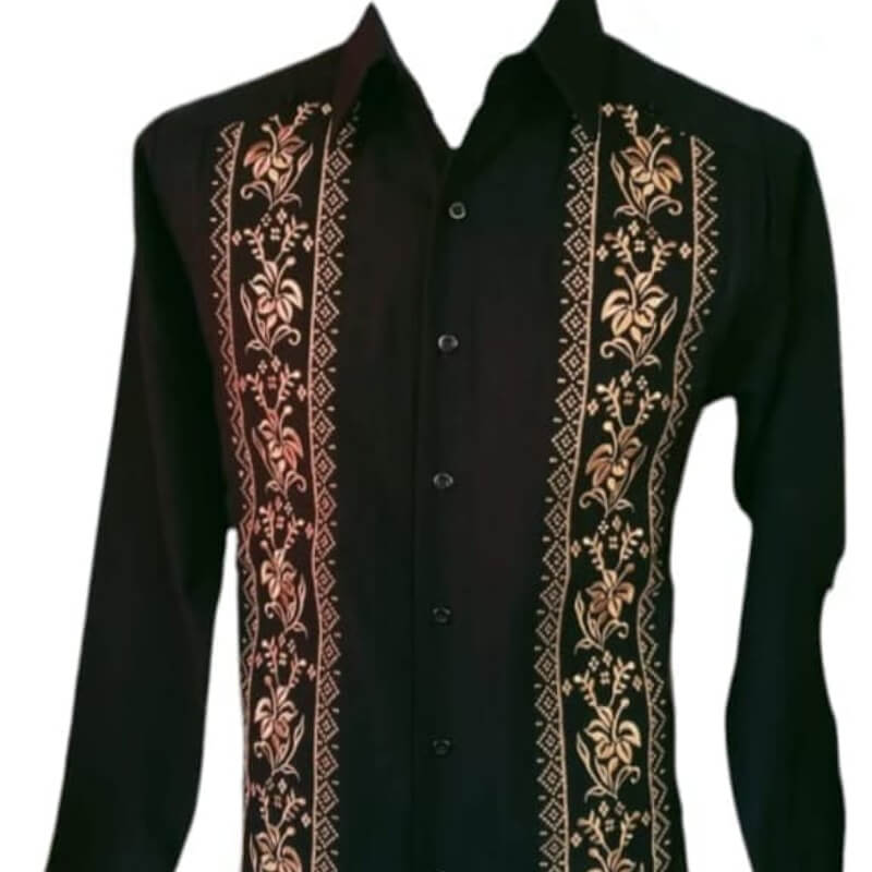 Guayabera artesanal manga larga en tela de lino italiano