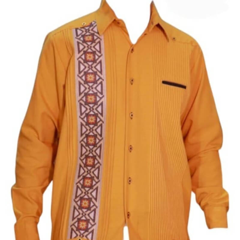 Guayabera artesanal manga larga en tela de lino italiano