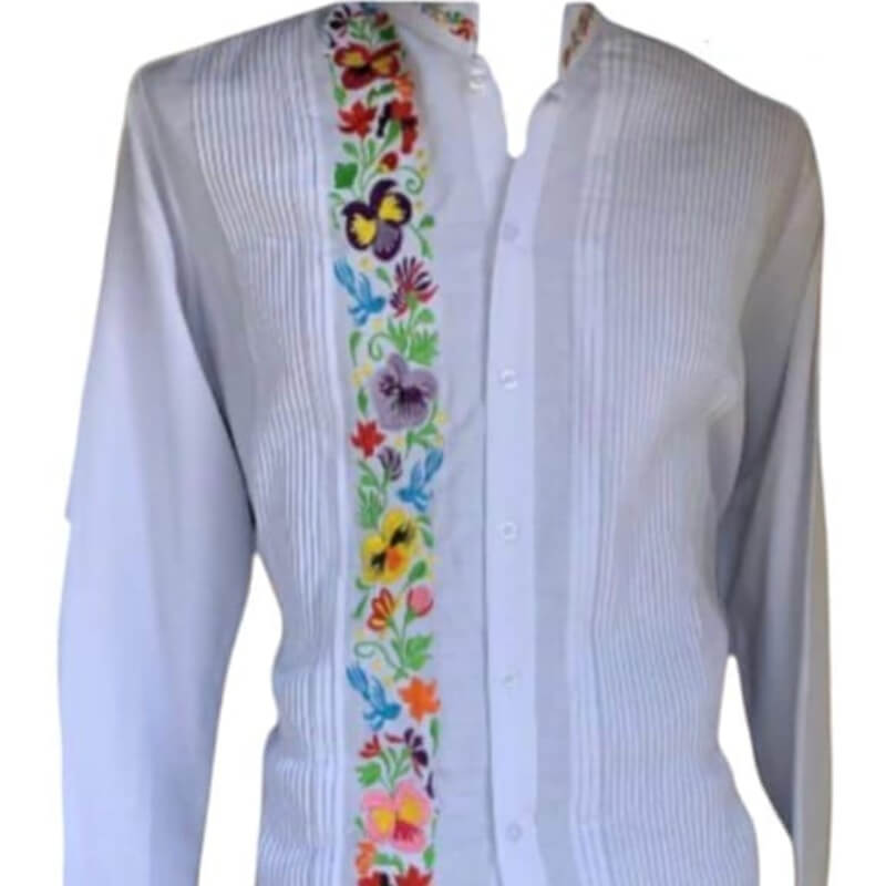 Guayabera artesanal manga larga en tela de lino italiano