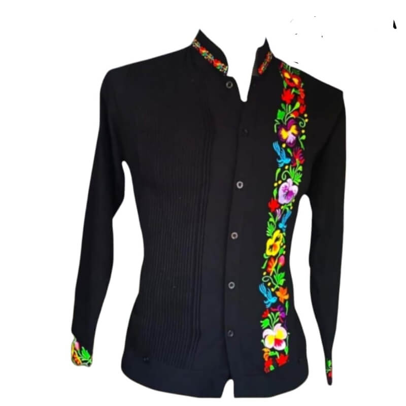 Guayabera artesanal manga larga en tela de lino italiano