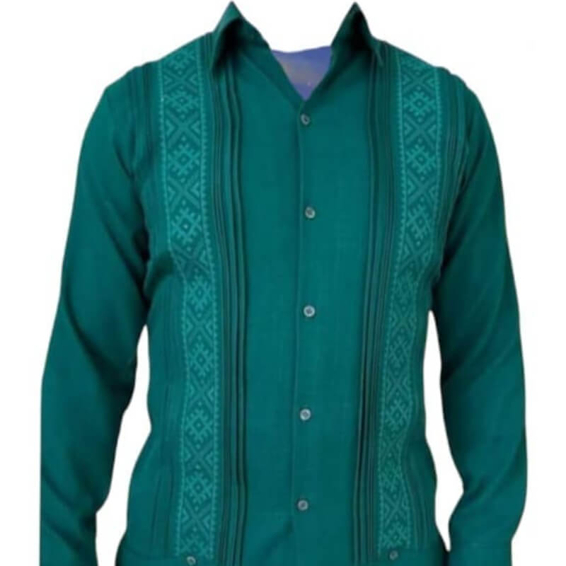 Guayabera artesanal manga larga en tela de lino italiano