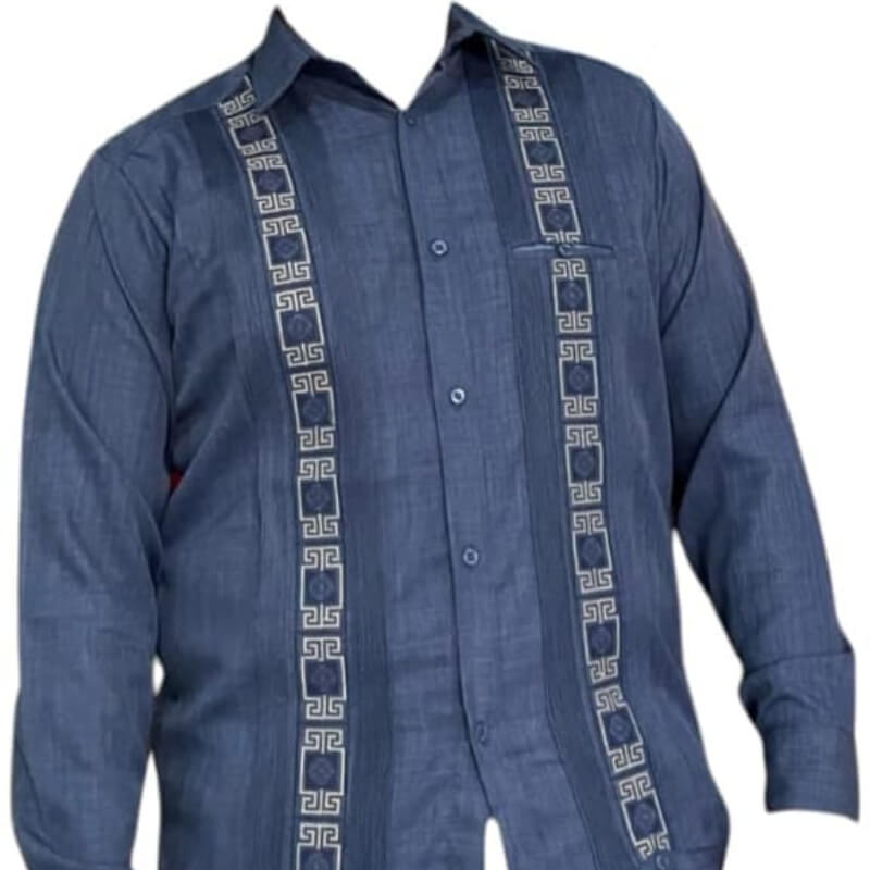 Guayabera artesanal manga larga en tela de lino italiano