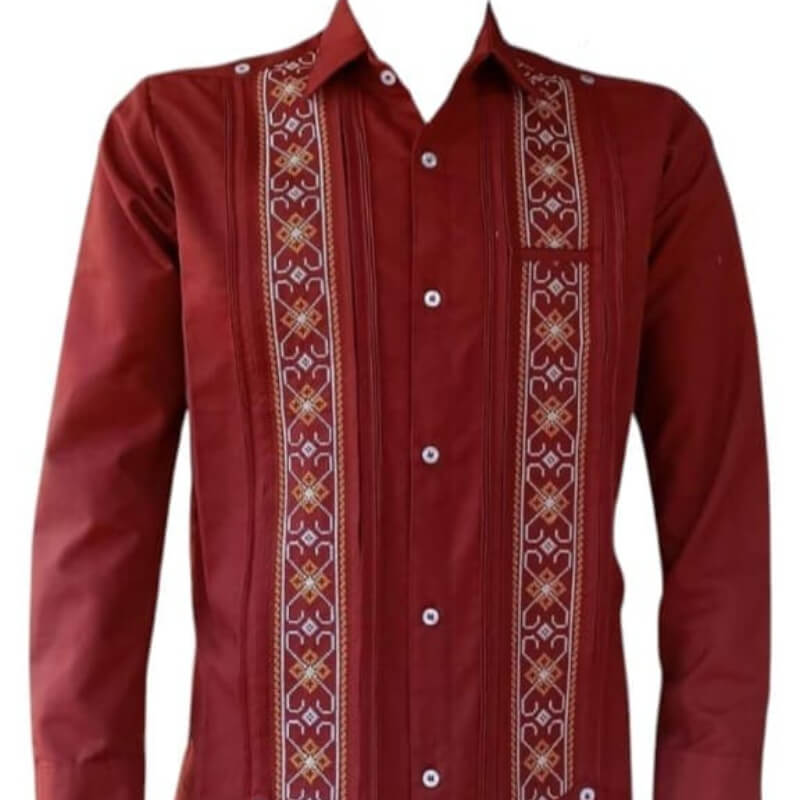 Guayabera artesanal manga larga en tela de lino italiano