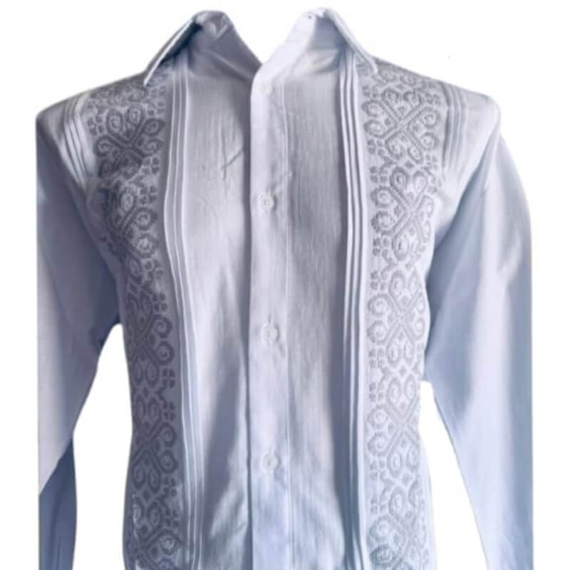 Guayabera artesanal manga larga en tela de lino italiano