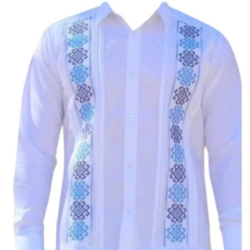 Guayabera artesanal manga larga en tela de lino italiano