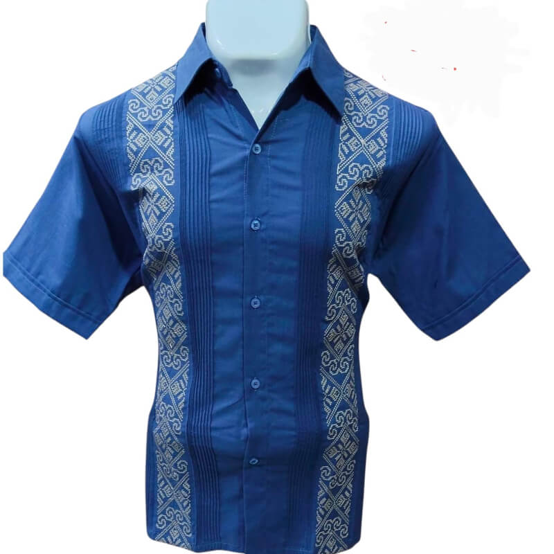 Guayabera artesanal manga corta en tela de lino italiano