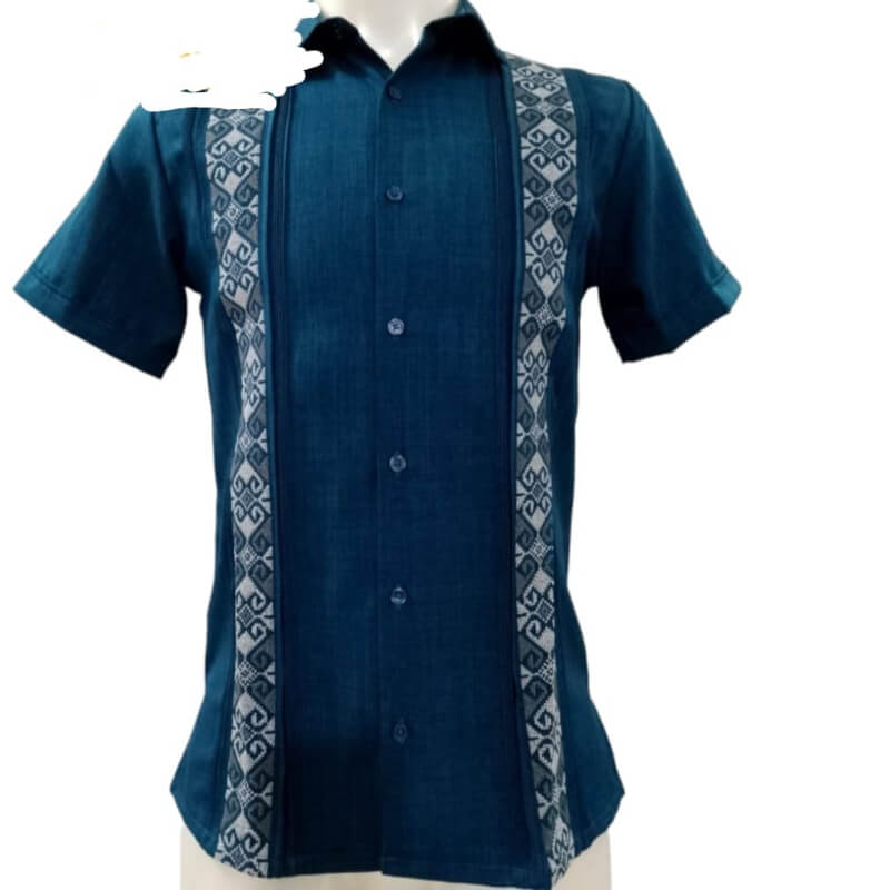 Guayabera artesanal manga corta en tela de lino italiano