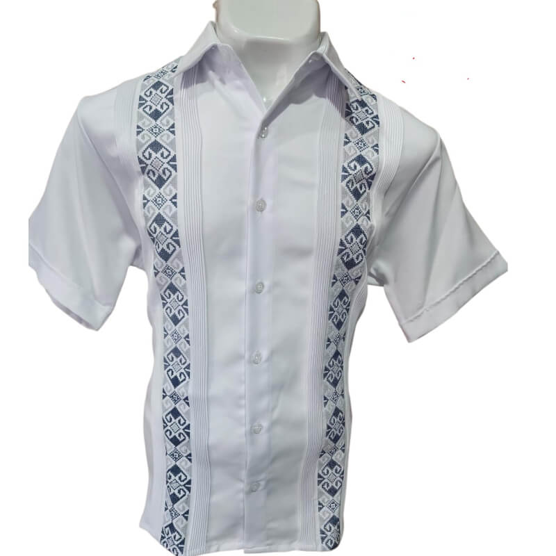 Guayabera artesanal manga corta en tela de lino italiano
