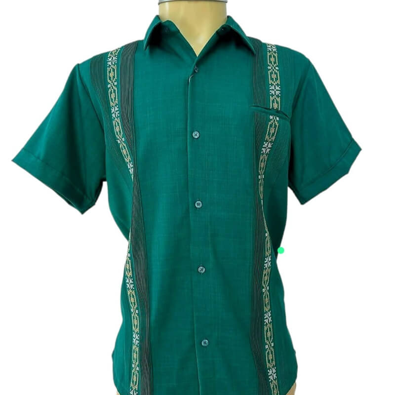 Guayabera artesanal manga corta en tela de lino italiano