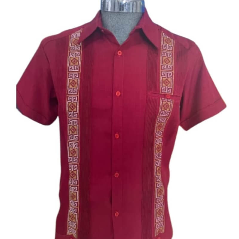 Guayabera artesanal manga corta en tela de lino italiano