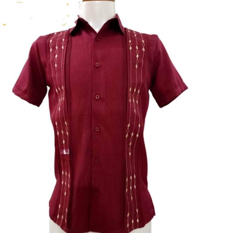 Guayabera artesanal manga corta en tela de lino italiano