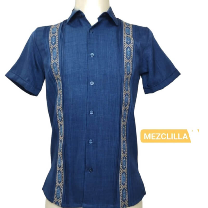 Guayabera artesanal manga corta en tela de lino italiano