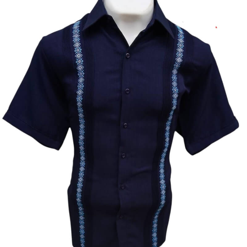 Guayabera artesanal manga corta en tela de lino italiano