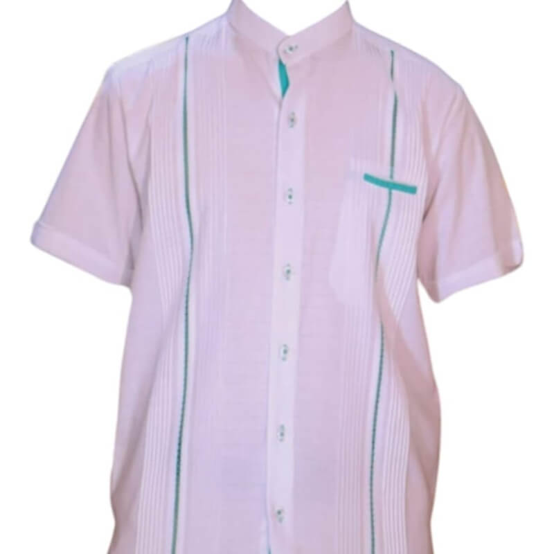 Guayabera artesanal manga corta en tela de lino italiano