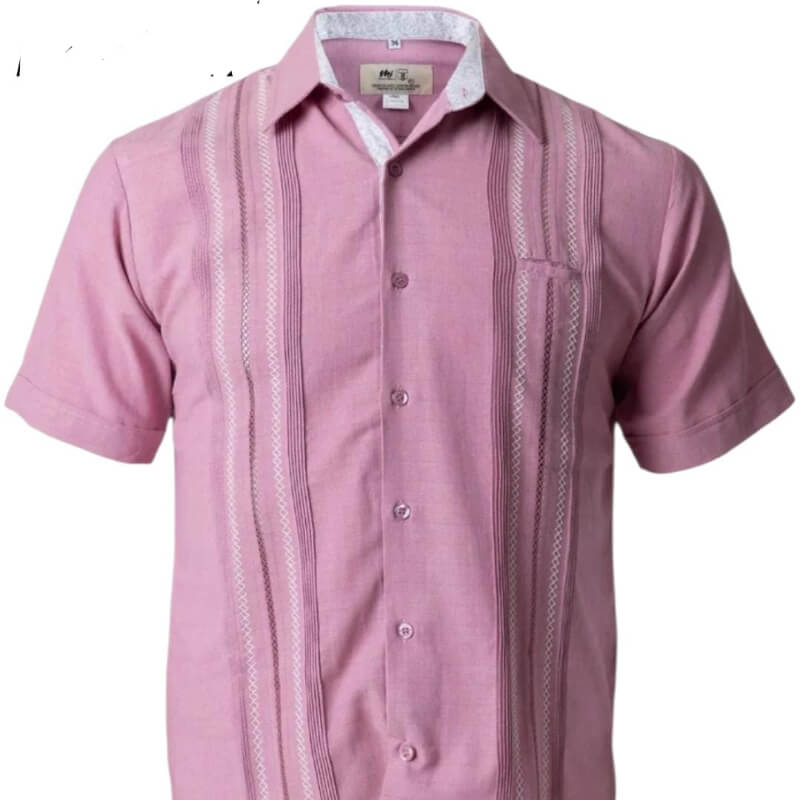Guayabera artesanal manga corta en tela de lino italiano