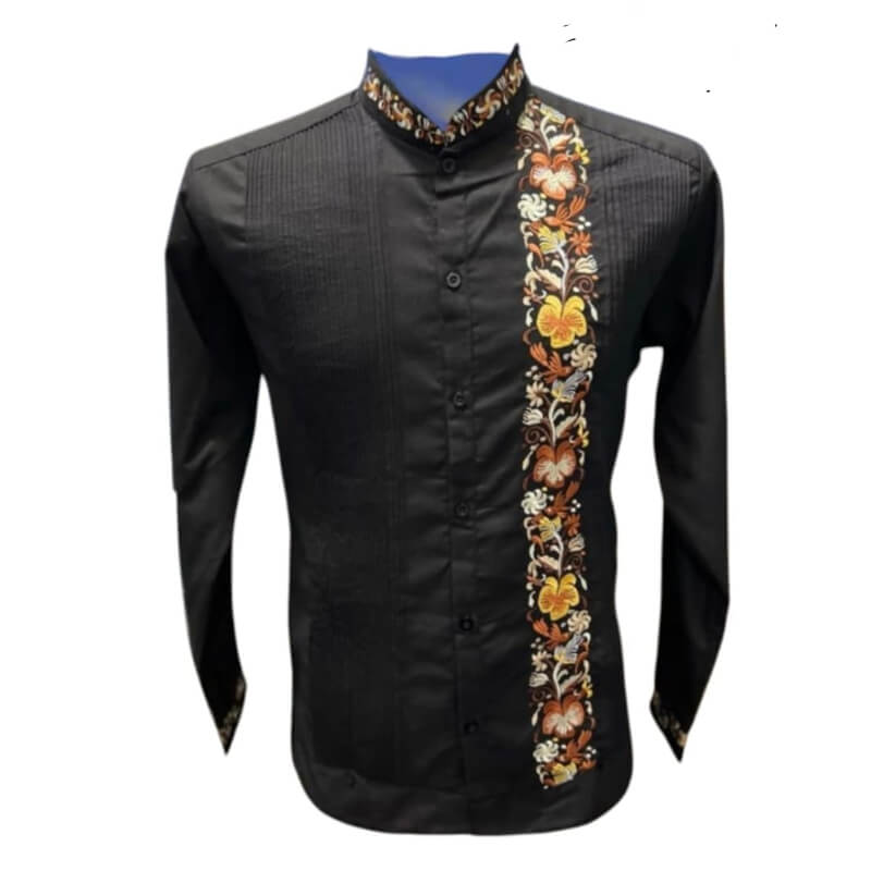 Guayabera artesanal manga larga en tela de lino italiano