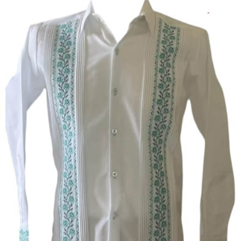 Guayabera artesanal manga larga en tela de lino italiano