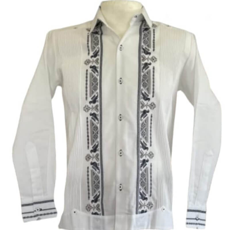 Guayabera artesanal manga larga en tela de lino italiano