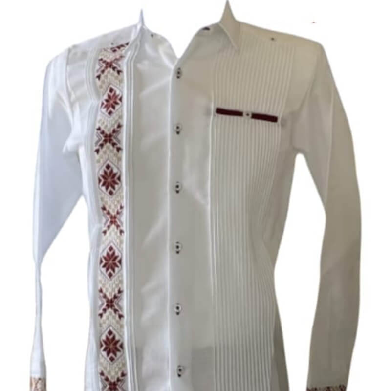 Guayabera artesanal manga larga en tela de lino italiano