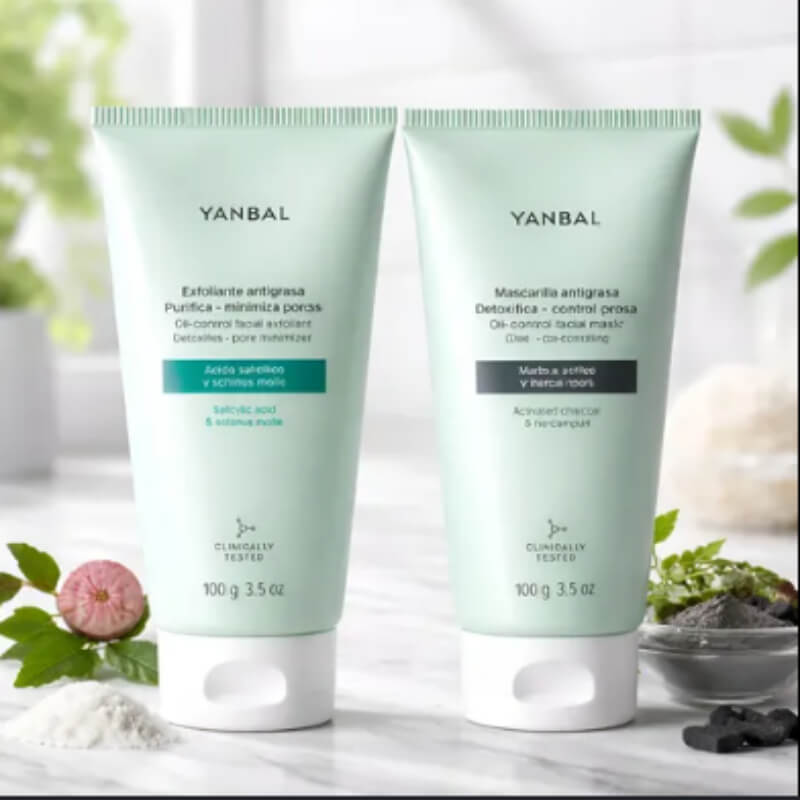 Dúo Antigrasa Yanbal 2x1 | Exfoliante + Mascarilla para una Piel Renovada