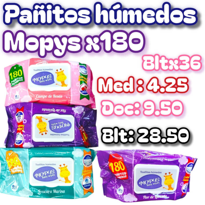 Pañitos húmedos mopysx180 bltx36