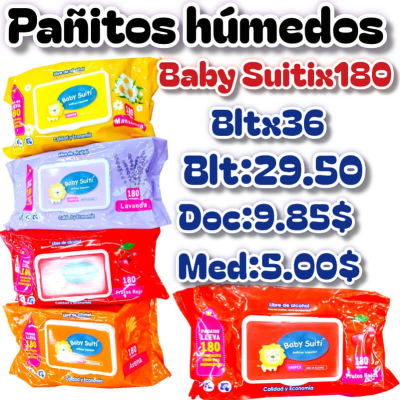 Pañitos húmedos baby suitix180 bltx36