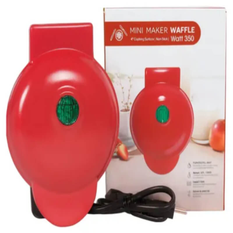 Mini Maker Waffle Roja | Prepara Waffles Perfectos en Minutos