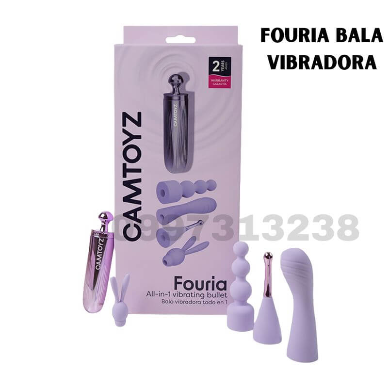 Bala Vibradora Fouria Camtoyz: 7 Modos, 3 Velocidades, 4 Cabezales Intercambiables, Recargable USB, Discreta y Versátil para Placer Personalizado